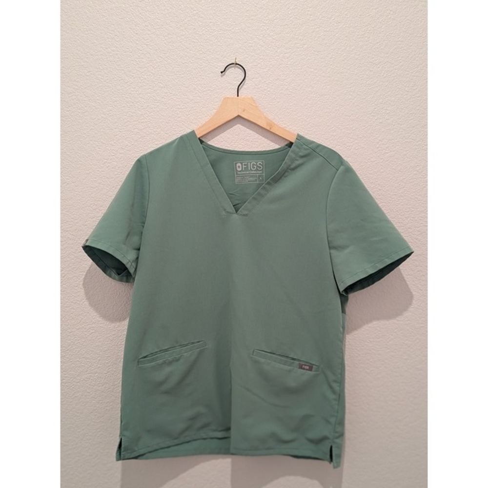 Figs Casma Three-Pocket Scrub Top Hydrogreen L
